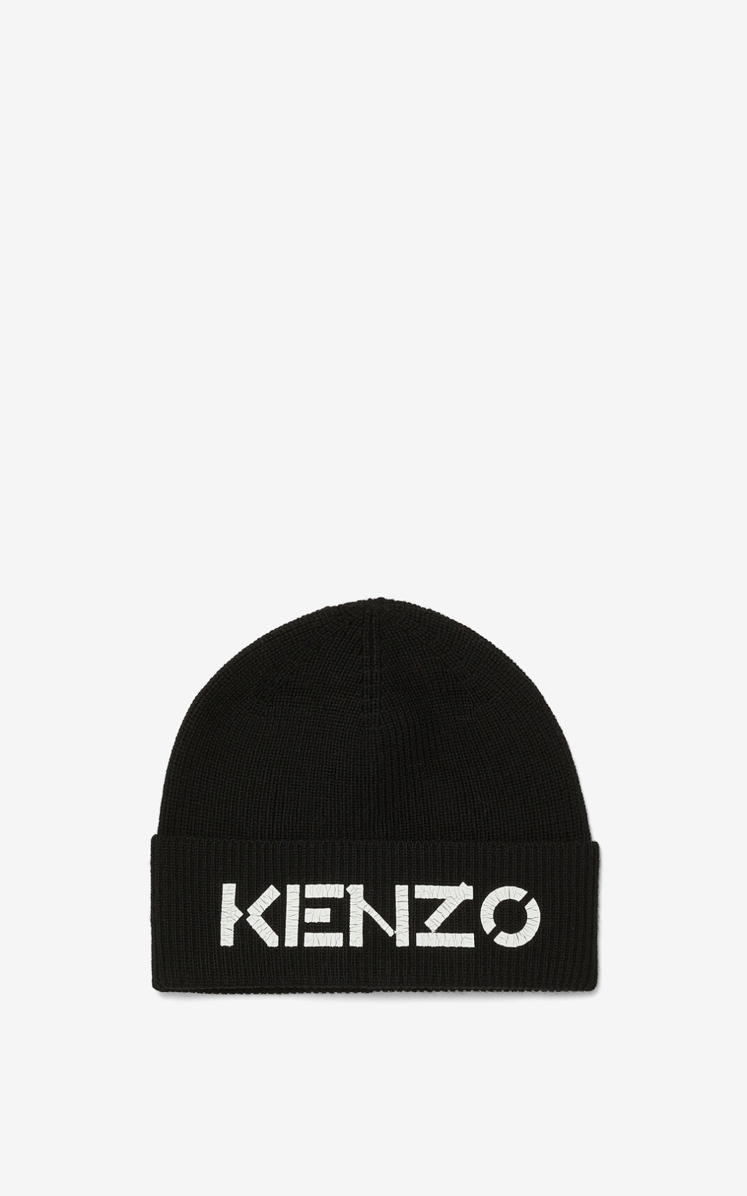 Kenzo Logo knit Beanie Black For Mens 0397YUZHC